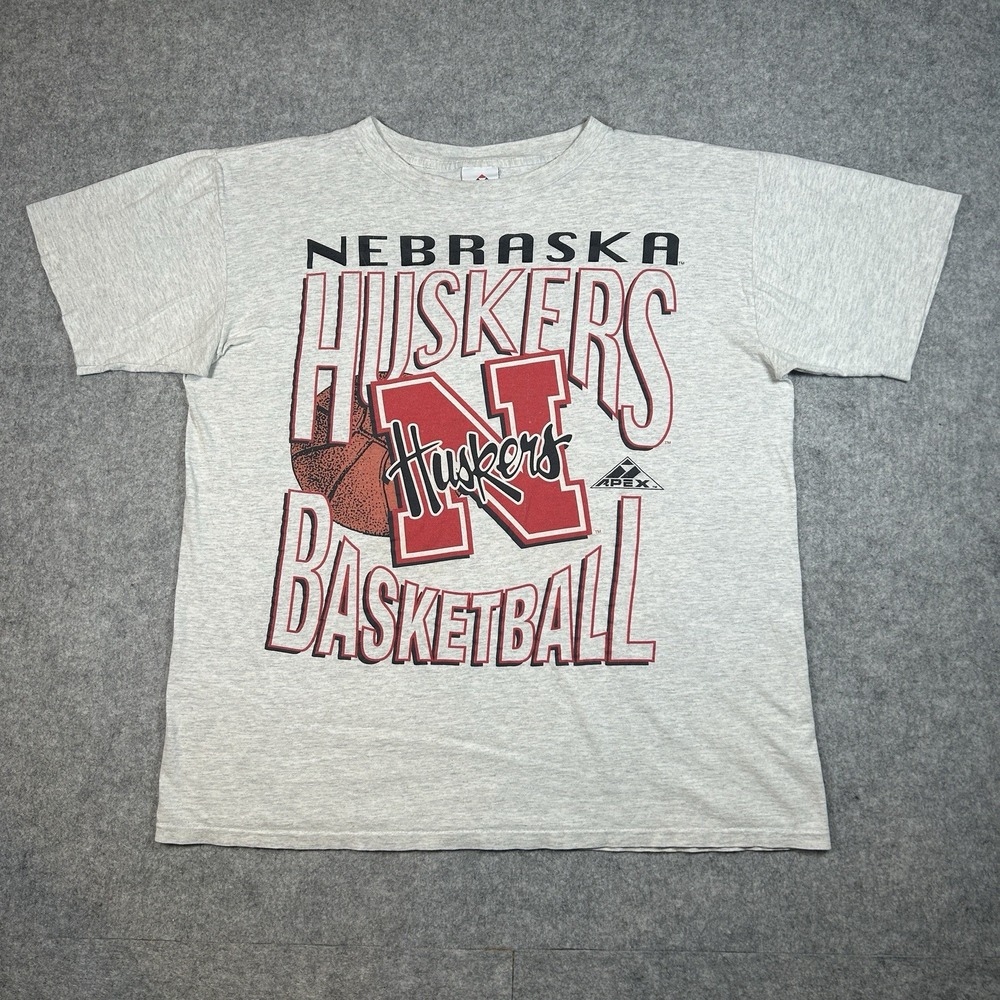 Vintage Nebraska Huskers Apex One T‎ Shirt Mens Size XL made In USA Double Sided